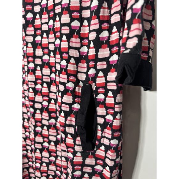 Kate Spade New York Cupcake Print 3/4 Sleeve Pockets Blend Sleepshirt Med - Picture 2 of 4